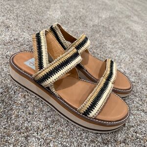 DV by Dolce Vita Tan and Black Striped Sandals